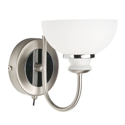 Litecraft Satin nickel and chrome jupiter single wall light