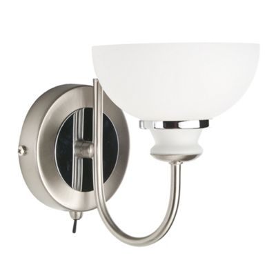 Litecraft Satin nickel and chrome jupiter single wall light