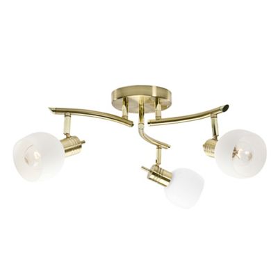 Litecraft Satin brass 3 light ceiling light