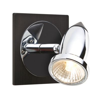 Litecraft Black and chrome carter single wall light