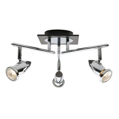 Litecraft Black and chrome carter 3 light ceiling light