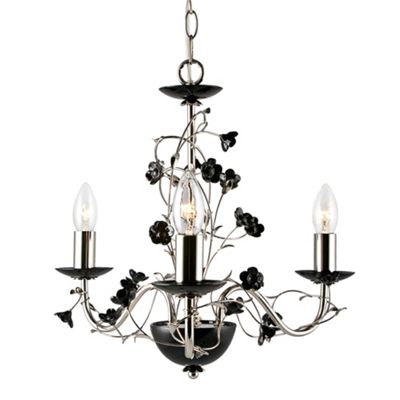 Litecraft Verano 3 light black porcelain ceiling light