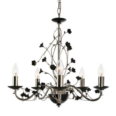 Verano 5 light black porcelain ceiling light