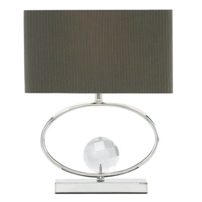 Litecraft Small chrome oval crystal table lamp