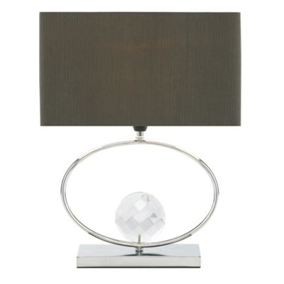 Large chrome oval crystal table lamp