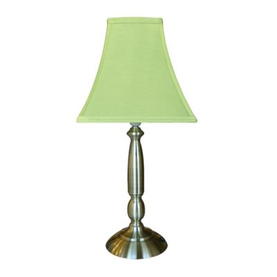Antique Brass Table Lamp with Green Shade