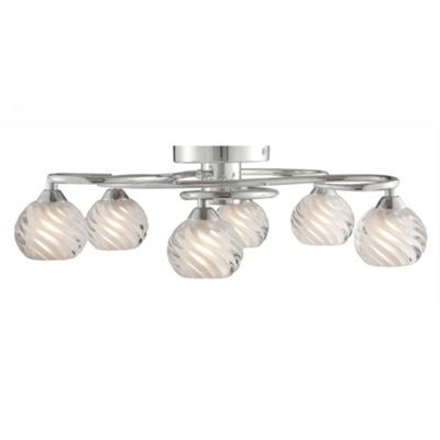 Litecraft Aki 6 Light Spiral Glass Ceiling Light