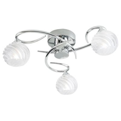 Aki 3 Light Spiral Glass Ceiling Light