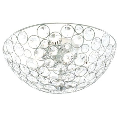 Litecraft Android Crystal Flush Ceiling Light