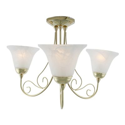 Litecraft Rina Brass 3 Light Ceiling Light