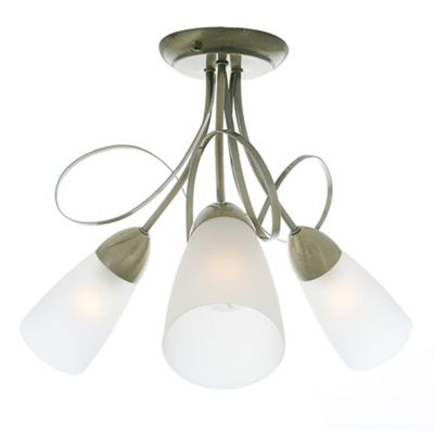 Litecraft Alexis Satin Brass 3 Light Ceiling Light