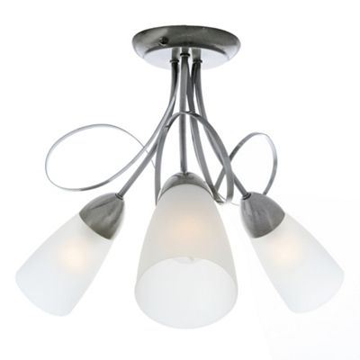 Alexis Satin Nickel 3 Light Ceiling Light