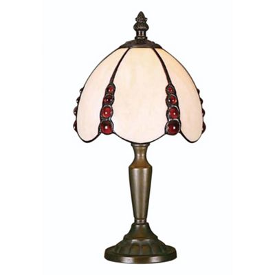 Litecraft Tiffany Red Jewel Table Lamp