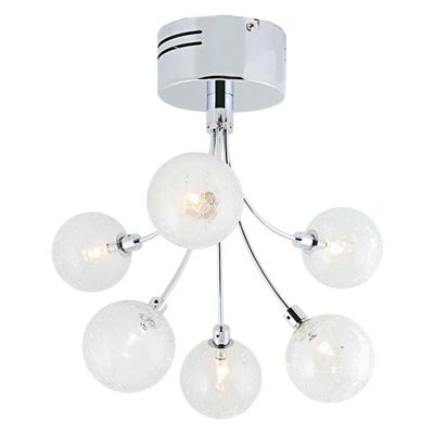 Litecraft Space 6 Light Chrome Ceiling Light with Crackle