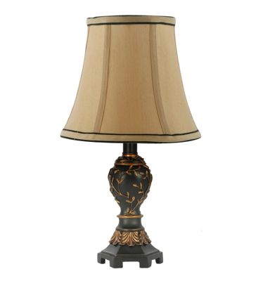 Matt Black and Gold Decorative Table Lamp with