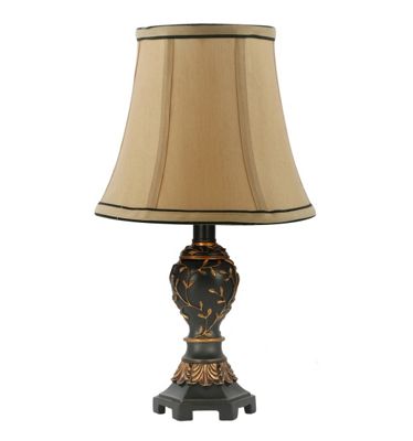 Litecraft Matt Black and Gold Decorative Table Lamp with