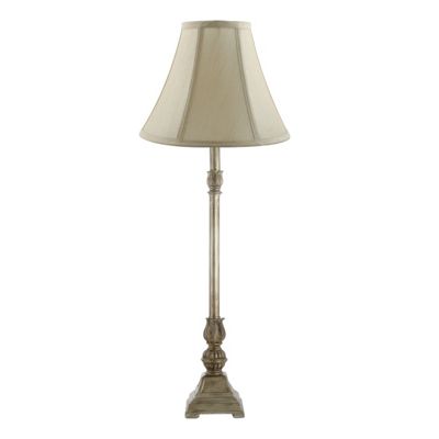 Antique Silver Effect Large Table Lamp