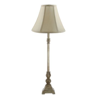 Litecraft Antique Silver Effect Large Table Lamp