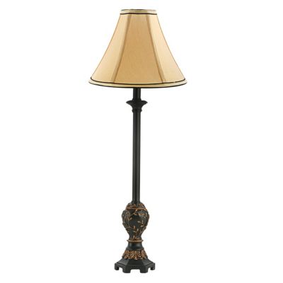 Litecraft Matt Black and Gold Large Table Lamp with Gold