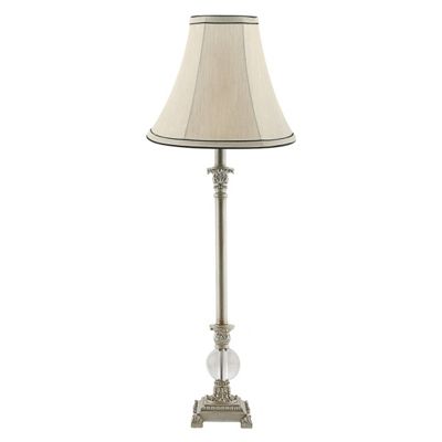 Litecraft Antique Silver Effect Glass Ball Large Table Lamp