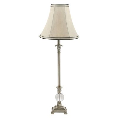 Antique Silver Effect Glass Ball Large Table Lamp