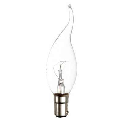 Pack of 20 60w SBC Whispy Candle Clear Light Bulbs