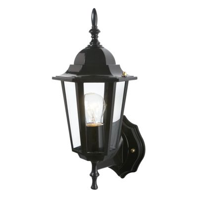 Litecraft Pack of two Black Outdoor Up Lantern Wall Light