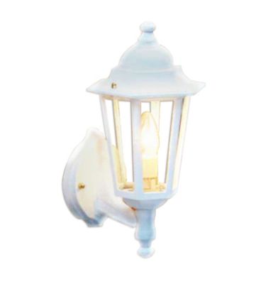 Pack of two White Outdoor Up Lantern Wall Light