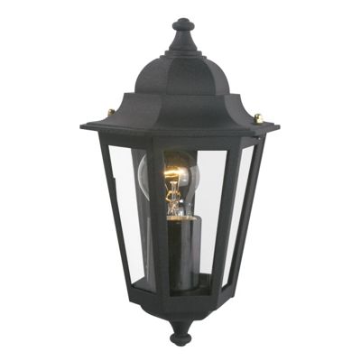 Pack of two Black Outdoor Flush Wall Lanterns