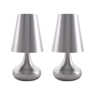 Litecraft Pack of two Zany Aluminium Silver Table Lamps