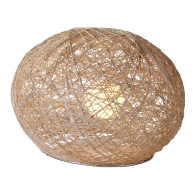 Pack of three Natural Abaca Pebble Table Lamps