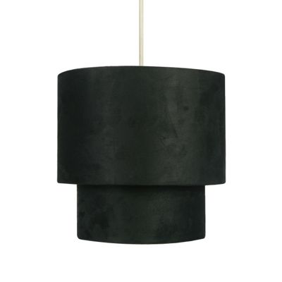 Pack of two Faux Suede Black Pendant Lamp Shades