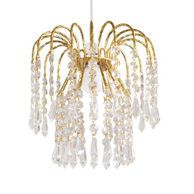 Brass Easy Fit Crystal Ceiling Pendant