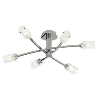 Litecraft Octi Chrome 6 Light Ceiling Light