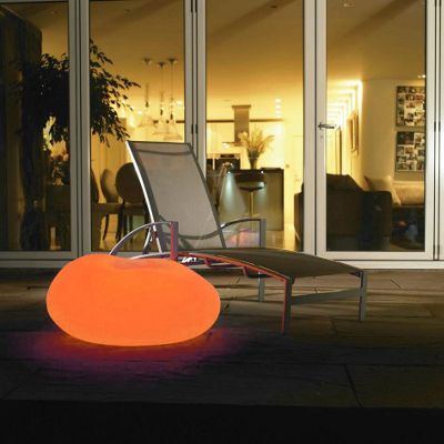 Orange CFL Illuminated Decorative Pebble Light