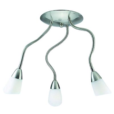 Litecraft Dorado Satin Silver Flexi Arm Ceiling Light