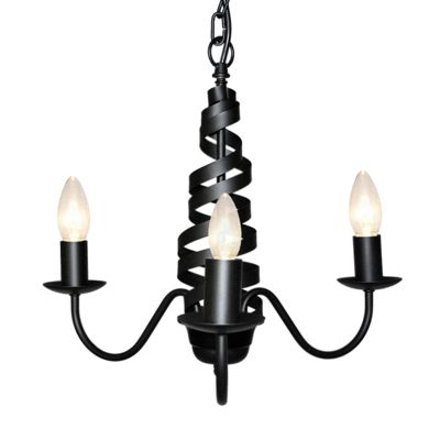 TP Spiral Black 3 Light Ceiling Light