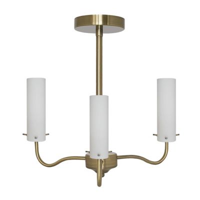 Litecraft Quota Antique Brass 3 Light Ceiling Light