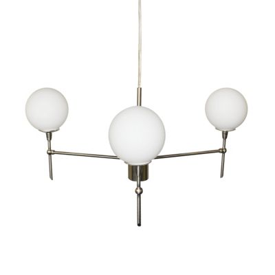 Litecraft Atom Satin Silver 3 Light Ceiling Light