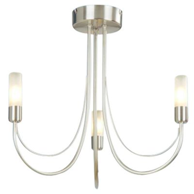 Litecraft Avoir Satin Chrome 3 Light Ceiling Light