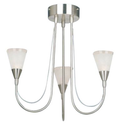 Litecraft Mirium Satin Chrome 3 Light Ceiling Light