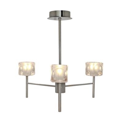 Litecraft Vega Satin Silver 3 Light Ceiling Light