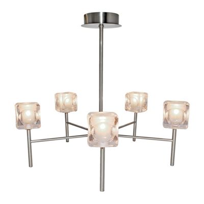 Litecraft Vega Satin Silver 5 Light Ceiling Light