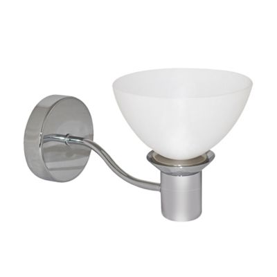 Litecraft Polished Chrome White Glass Wall Light