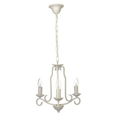 Litecraft Cecillia brushed white 3 light ceiling light