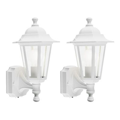Pack of 2 Caymen White Outdoor Wall Lanterns