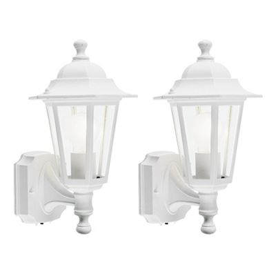 Litecraft Pack of 2 Caymen White Outdoor Wall Lanterns