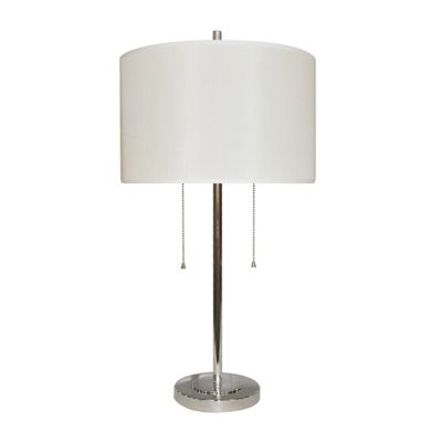 Layla Nickel Table Lamp with Cream Shade