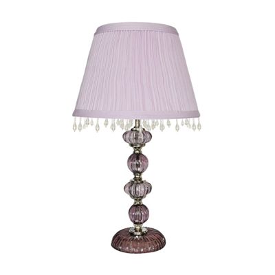 Litecraft Lilac Cut Glass Table Lamp with Lilac Shade