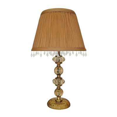 Litecraft Brass Decorative Smoked Glass Table Lamp with